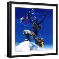 On the Top of Everest-English School-Framed Giclee Print