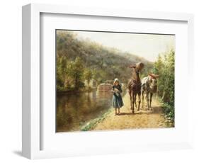 On the Towpath-Edward Lamson Henry-Framed Giclee Print