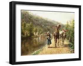 On the Towpath-Edward Lamson Henry-Framed Giclee Print