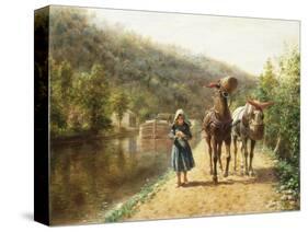 On the Towpath-Edward Lamson Henry-Stretched Canvas