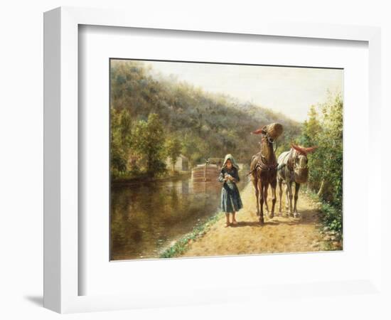 On the Towpath-Henry Edward Lamson-Framed Giclee Print