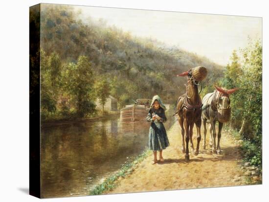 On the Towpath-Henry Edward Lamson-Stretched Canvas