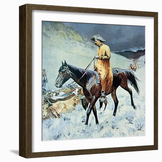 On the Trail-Frederic Sackrider Remington-Framed Giclee Print