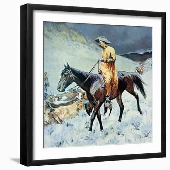 On the Trail-Frederic Sackrider Remington-Framed Giclee Print