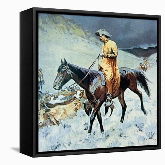 On the Trail-Frederic Sackrider Remington-Framed Stretched Canvas