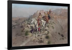 On the Warpath, 1895-Charles Marion Russell-Framed Premium Giclee Print