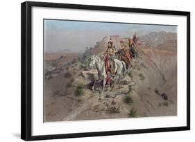 On the Warpath, 1895-Charles Marion Russell-Framed Giclee Print