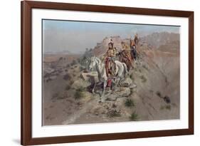 On the Warpath, 1895-Charles Marion Russell-Framed Giclee Print