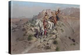 On the Warpath, 1895-Charles Marion Russell-Stretched Canvas