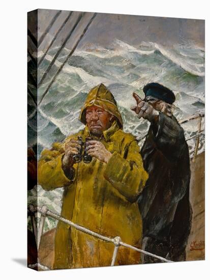 On the Watch (Oil on Canvas)-Christian Krohg-Stretched Canvas