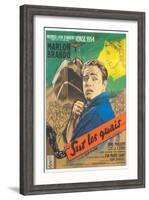 On the Waterfront, French Movie Poster, 1954-null-Framed Art Print