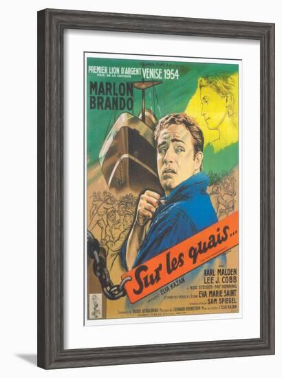 On the Waterfront, French Movie Poster, 1954-null-Framed Art Print