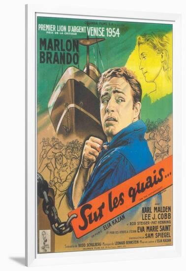 On the Waterfront, French Movie Poster, 1954-null-Framed Art Print