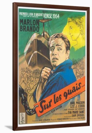 On the Waterfront, French Movie Poster, 1954-null-Framed Art Print