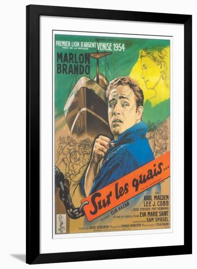 On the Waterfront, French Movie Poster, 1954-null-Framed Art Print