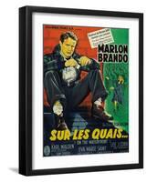 On the Waterfront, French Movie Poster, 1954-null-Framed Art Print