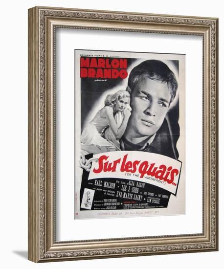 On the Waterfront, French Movie Poster, 1954-null-Framed Art Print