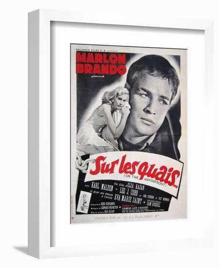 On the Waterfront, French Movie Poster, 1954-null-Framed Art Print