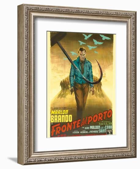 On the Waterfront, Italian Movie Poster, 1954-null-Framed Art Print