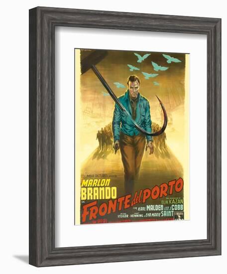 On the Waterfront, Italian Movie Poster, 1954-null-Framed Art Print