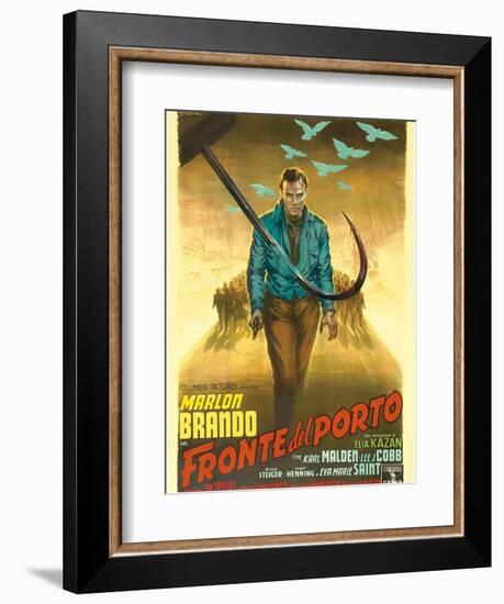 On the Waterfront, Italian Movie Poster, 1954-null-Framed Art Print