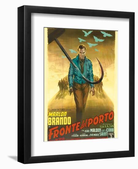 On the Waterfront, Italian Movie Poster, 1954-null-Framed Art Print