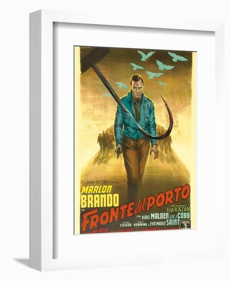 On the Waterfront, Italian Movie Poster, 1954-null-Framed Art Print