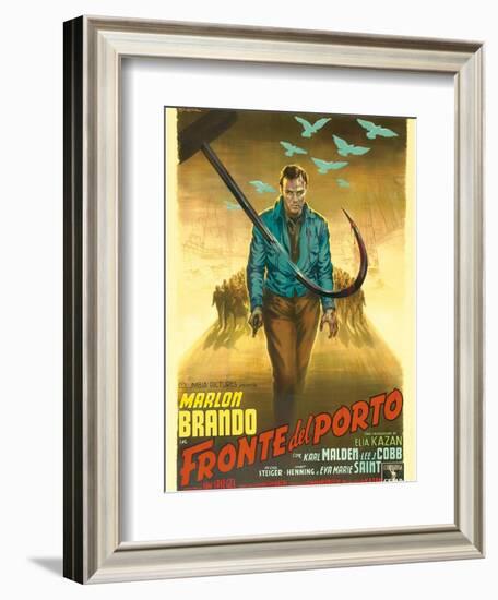 On the Waterfront, Italian Movie Poster, 1954-null-Framed Art Print