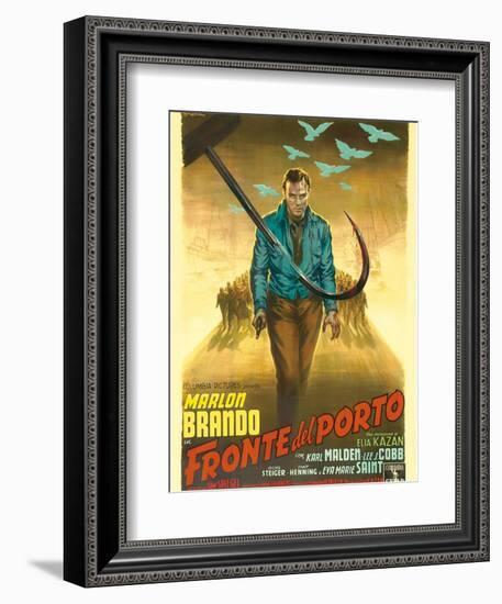 On the Waterfront, Italian Movie Poster, 1954-null-Framed Art Print