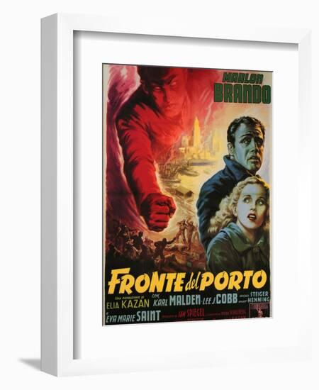 On the Waterfront, Italian Movie Poster, 1954-null-Framed Art Print