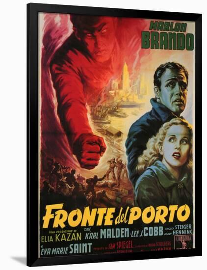 On the Waterfront, Italian Movie Poster, 1954-null-Framed Art Print