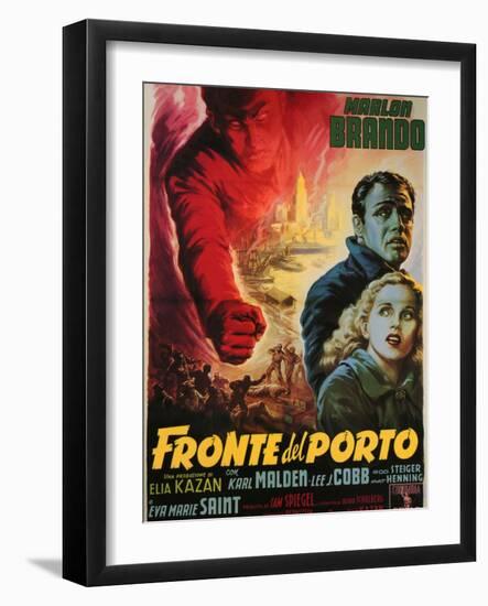 On the Waterfront, Italian Movie Poster, 1954-null-Framed Art Print