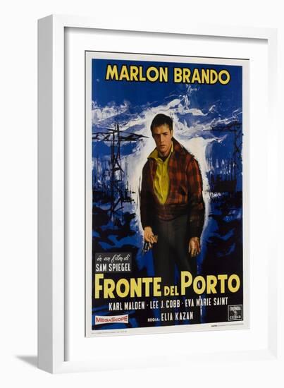 On the Waterfront, Italian Movie Poster, 1954-null-Framed Art Print