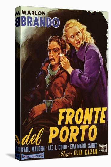 On the Waterfront, Italian Movie Poster, 1954-null-Stretched Canvas