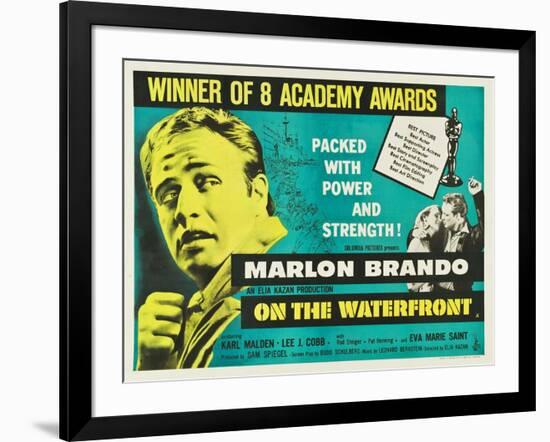 On the Waterfront, UK Movie Poster, 1954-null-Framed Art Print