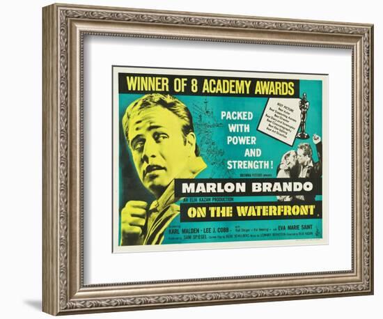 On the Waterfront, UK Movie Poster, 1954-null-Framed Art Print