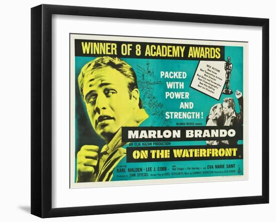 On the Waterfront, UK Movie Poster, 1954-null-Framed Art Print