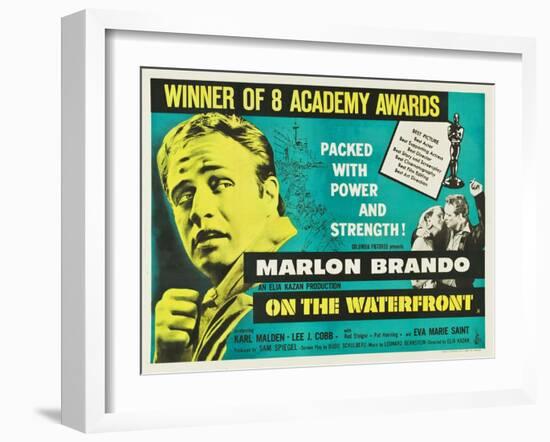 On the Waterfront, UK Movie Poster, 1954-null-Framed Art Print