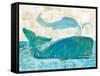 On the Waves I Whale Spray-Sue Schlabach-Framed Stretched Canvas