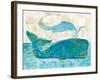 On the Waves I Whale Spray-Sue Schlabach-Framed Art Print