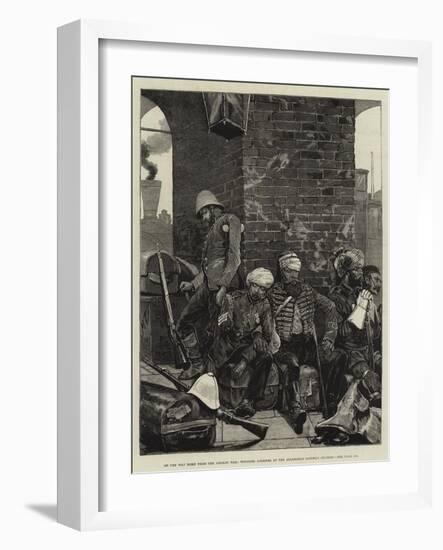 On the Way Home from the Afghan War, Wounded Soldiers at the Allahabad Railway Station-null-Framed Giclee Print