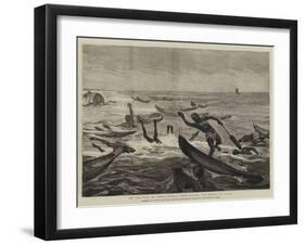 On the Way to India, Somali Boys Diving for Money at Aden-null-Framed Giclee Print