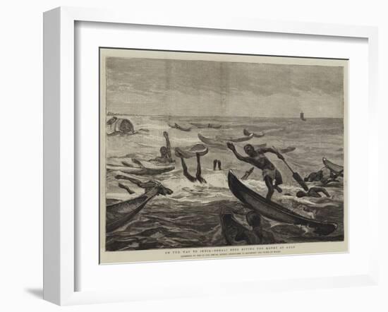 On the Way to India, Somali Boys Diving for Money at Aden-null-Framed Giclee Print