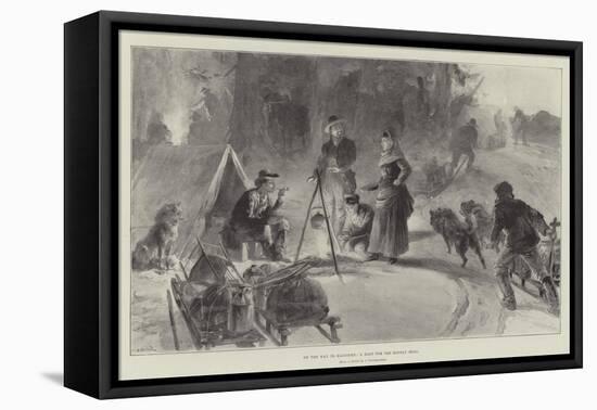 On the Way to Klondike, a Halt for the Midday Meal-William Heysham Overend-Framed Stretched Canvas