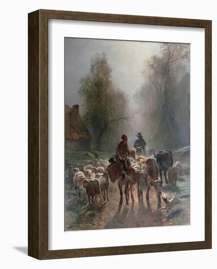 On the Way to the Market, 1859-Constant Troyon-Framed Giclee Print