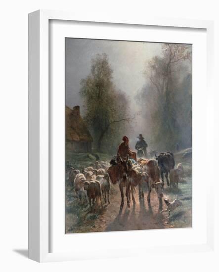 On the Way to the Market, 1859-Constant Troyon-Framed Giclee Print