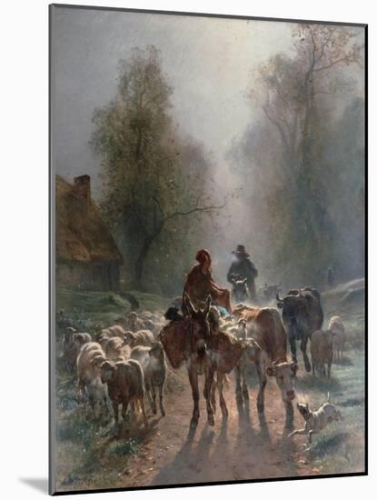 On the Way to the Market, 1859-Constant Troyon-Mounted Giclee Print