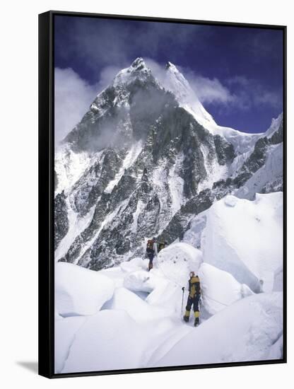 On the Way to the Top, Nepal-Michael Brown-Framed Stretched Canvas