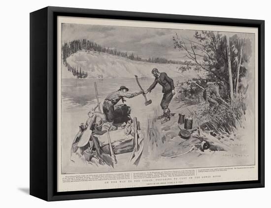 On the Way to the Yukon, Preparing to Camp on the Lewes River-Charles Edwin Fripp-Framed Stretched Canvas