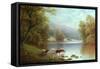 On the Wharfe, Bolton Woods-William Mellor-Framed Stretched Canvas